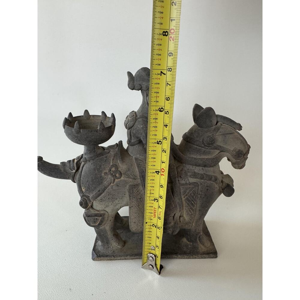 Korean Warrior Sculpture on Horse Clay Vessel Silla Master - Picture 2 of 12
